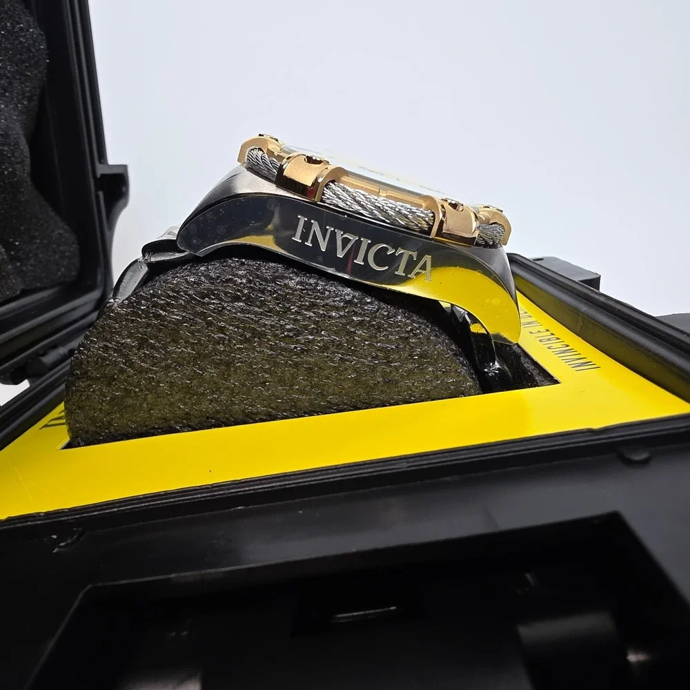 Invicta Bolt Ace Mens Watch 52mm Gold Steel (49747) Black Diver Box Included New